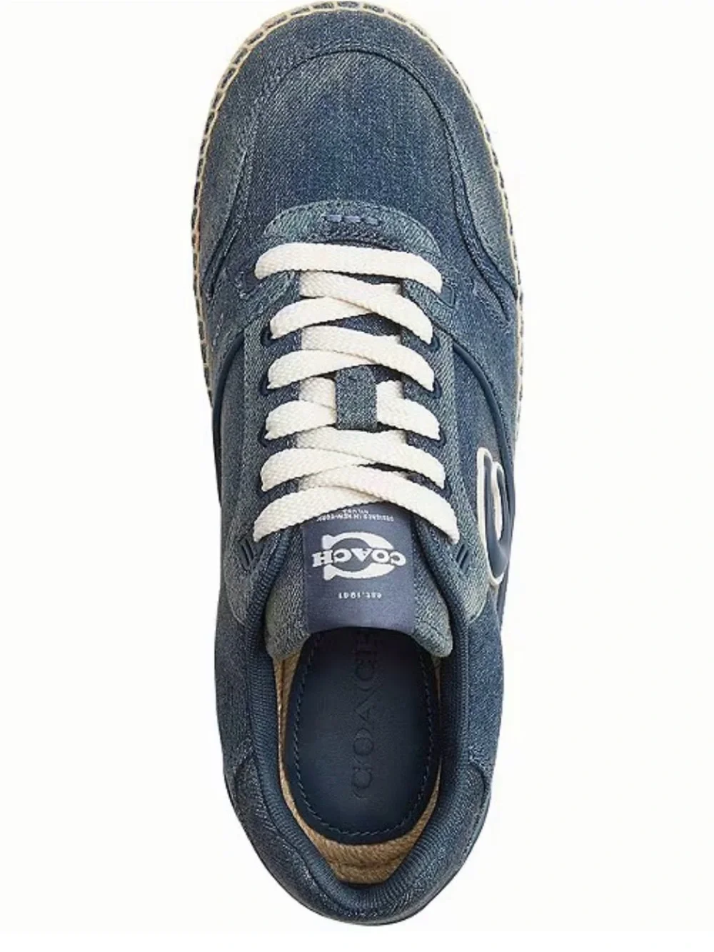 Coach Women’s Denim Blue Sneaker with White Laces